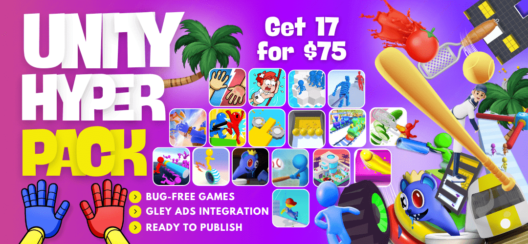Unity Hyper Pack 17 Games Source Code Deal view 1