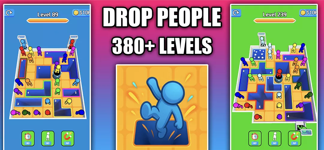 Drop People 3D Hole Puzzle Game Source Code