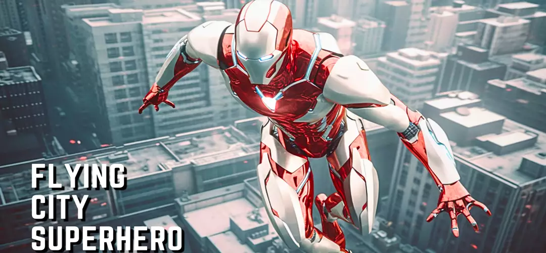 Flying Super Hero City Game Unity Source Code