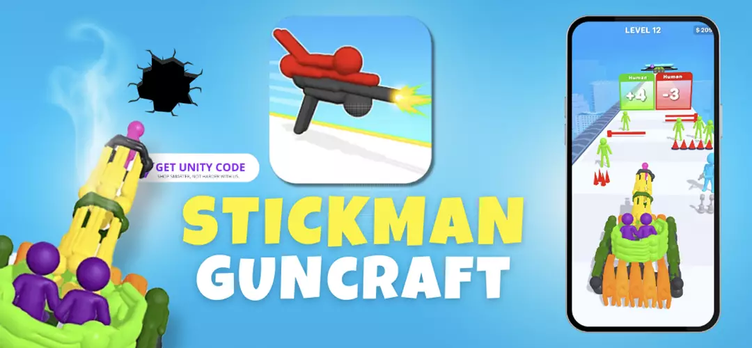 Human Gun Craft: Weapon Run Game Buy Unity Source Code