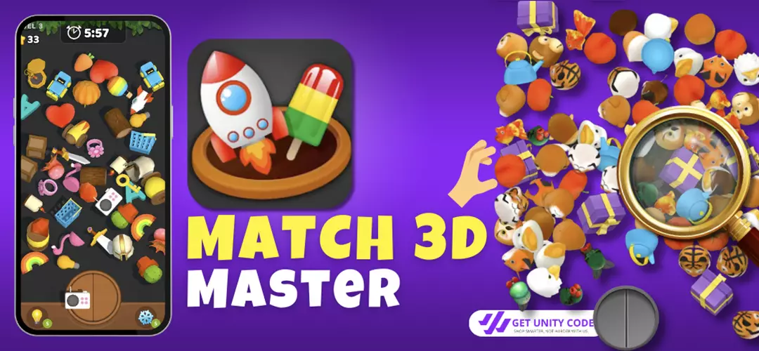 Match 3D -Matching Puzzle Game - Unity 3D Source Code