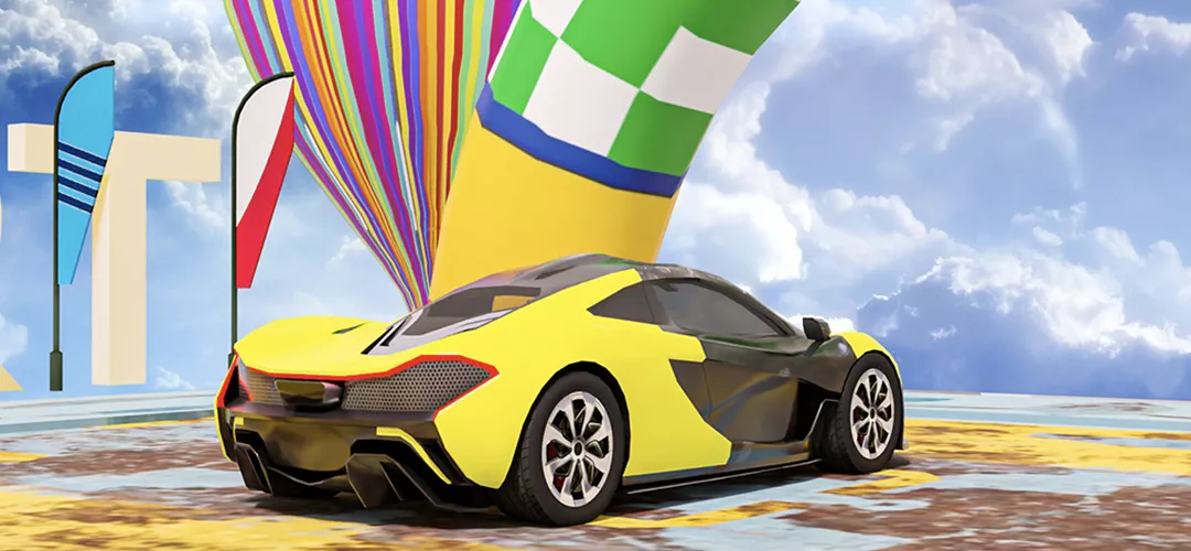 Car Stunt On Sky 3D Unity Source Code